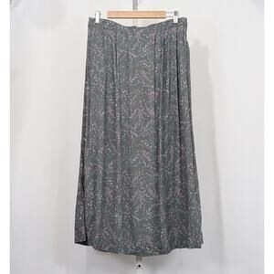 Sag Habor Vintage 90s Skirt Green Lavender Purple Floral Midi Skirt Size L